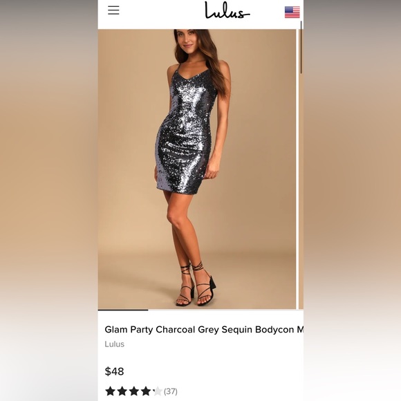 Lulus Charcoal Grey Sequin Bodycon Mini Dress - Picture 3 of 8
